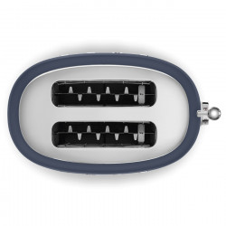 Prăjitor de pâine SMEG 50's Style TSF01NBEU, 950 W, 2 felii, 6 niveluri, Tava pentru firimituri, Cablu integrat, Oțel inoxidabil, Albastru închis
