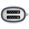 Prăjitor de pâine SMEG 50's Style TSF01NBEU, 950 W, 2 felii, 6 niveluri, Tava pentru firimituri, Cablu integrat, Oțel inoxidabil, Albastru închis