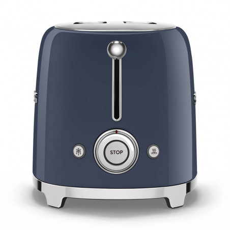 Prăjitor de pâine SMEG 50's Style TSF01NBEU, 950 W, 2 felii, 6 niveluri, Tava pentru firimituri, Cablu integrat, Oțel inoxidabil, Albastru închis