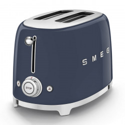 Prăjitor de pâine SMEG 50's Style TSF01NBEU, 950 W, 2 felii, 6 niveluri, Tava pentru firimituri, Cablu integrat, Oțel inoxidabil, Albastru închis