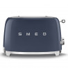 Prăjitor de pâine SMEG 50's Style TSF01NBEU, 950 W, 2 felii, 6 niveluri, Tava pentru firimituri, Cablu integrat, Oțel inoxidabil, Albastru închis
