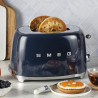 Prăjitor de pâine SMEG 50's Style TSF01NBEU, 950 W, 2 felii, 6 niveluri, Tava pentru firimituri, Cablu integrat, Oțel inoxidabil, Albastru închis