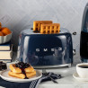 Prăjitor de pâine SMEG 50's Style TSF01NBEU, 950 W, 2 felii, 6 niveluri, Tava pentru firimituri, Cablu integrat, Oțel inoxidabil, Albastru închis