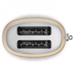 Prăjitor de pâine SMEG 50's Style TSF01CHMEU, 950 W, 2 felii, 6 niveluri, Tava pentru firimituri, Cablu integrat, Oțel inoxidabil, Culoare șampanie