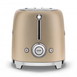 Prăjitor de pâine SMEG 50's Style TSF01CHMEU, 950 W, 2 felii, 6 niveluri, Tava pentru firimituri, Cablu integrat, Oțel inoxidabil, Culoare șampanie