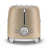Prăjitor de pâine SMEG 50's Style TSF01CHMEU, 950 W, 2 felii, 6 niveluri, Tava pentru firimituri, Cablu integrat, Oțel inoxidabil, Culoare șampanie