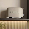 Prăjitor de pâine SMEG 50's Style TSF01MLMEU, 950 W, 2 felii, 6 niveluri, Tava pentru firimituri, Cablu integrat, Oțel inoxidabil, Bej