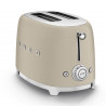 Prăjitor de pâine SMEG 50's Style TSF01MLMEU, 950 W, 2 felii, 6 niveluri, Tava pentru firimituri, Cablu integrat, Oțel inoxidabil, Bej