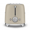 Prăjitor de pâine SMEG 50's Style TSF01MLMEU, 950 W, 2 felii, 6 niveluri, Tava pentru firimituri, Cablu integrat, Oțel inoxidabil, Bej
