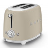 Prăjitor de pâine SMEG 50's Style TSF01MLMEU, 950 W, 2 felii, 6 niveluri, Tava pentru firimituri, Cablu integrat, Oțel inoxidabil, Bej