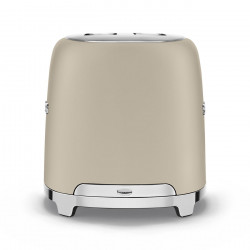 Prăjitor de pâine SMEG 50's Style TSF01MLMEU, 950 W, 2 felii, 6 niveluri, Tava pentru firimituri, Cablu integrat, Oțel inoxidabil, Bej