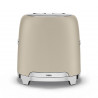 Prăjitor de pâine SMEG 50's Style TSF01MLMEU, 950 W, 2 felii, 6 niveluri, Tava pentru firimituri, Cablu integrat, Oțel inoxidabil, Bej