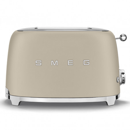 Prăjitor de pâine SMEG 50's Style TSF01MLMEU, 950 W, 2 felii, 6 niveluri, Tava pentru firimituri, Cablu integrat, Oțel inoxidabil, Bej