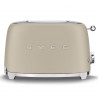 Prăjitor de pâine SMEG 50's Style TSF01MLMEU, 950 W, 2 felii, 6 niveluri, Tava pentru firimituri, Cablu integrat, Oțel inoxidabil, Bej