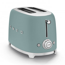 Prajitor de paine SMEG 50's Style TSF01EGMEU, 950 W, 2 felii, 6 trepte, Tava pentru firimituri, Cablu integrat, Otel inoxidabil, Verde smarald