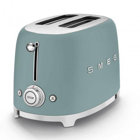 Prajitor de paine SMEG 50's Style TSF01EGMEU, 950 W, 2 felii, 6 trepte, Tava pentru firimituri, Cablu integrat, Otel inoxidabil, Verde smarald