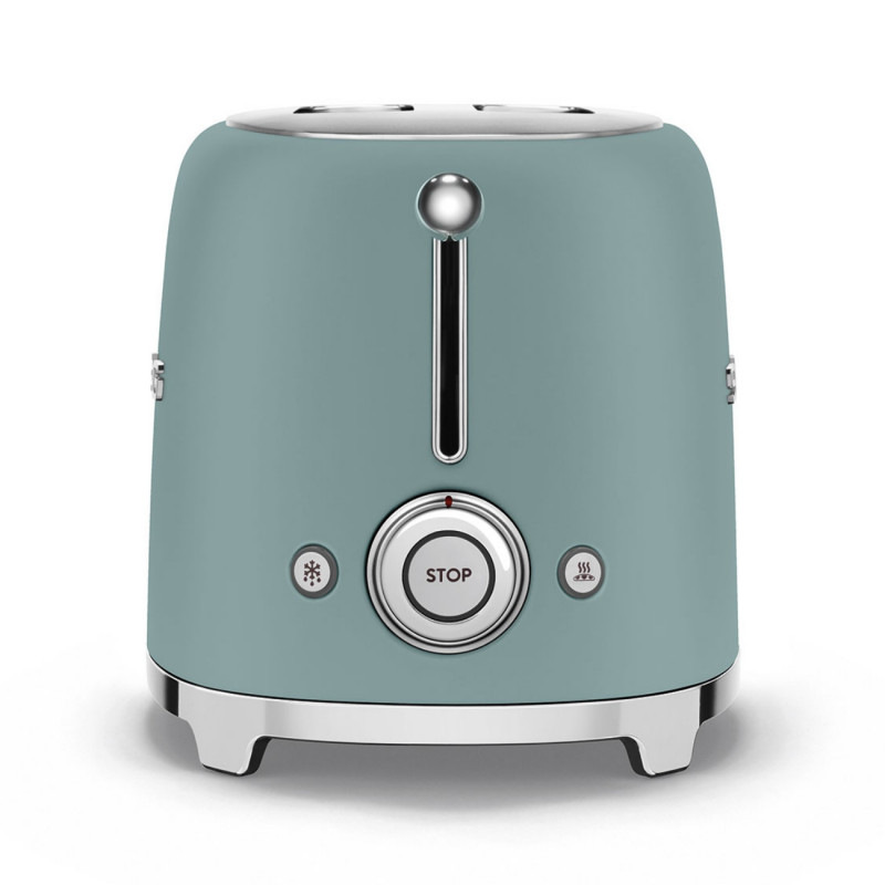 Prajitor de paine SMEG 50's Style TSF01EGMEU, 950 W, 2 felii, 6 trepte, Tava pentru firimituri, Cablu integrat, Otel inoxidabil, Verde smarald