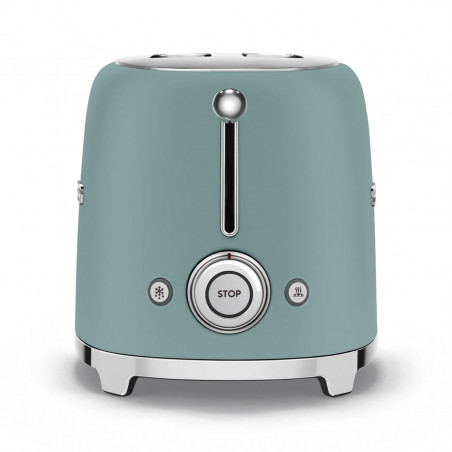 Prajitor de paine SMEG 50's Style TSF01EGMEU, 950 W, 2 felii, 6 trepte, Tava pentru firimituri, Cablu integrat, Otel inoxidabil, Verde smarald