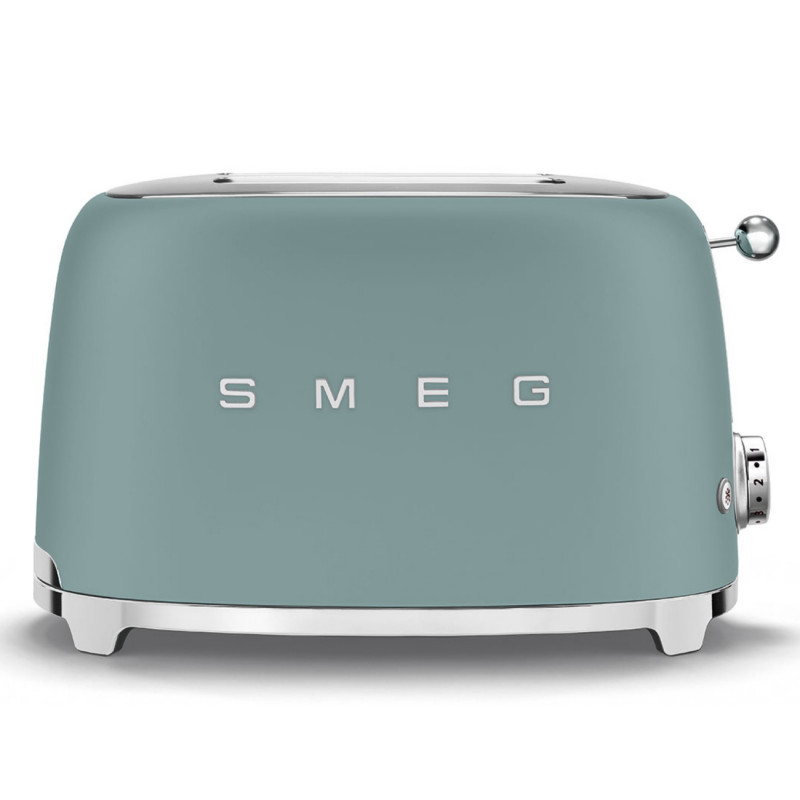 Prajitor de paine SMEG 50's Style TSF01EGMEU, 950 W, 2 felii, 6 trepte, Tava pentru firimituri, Cablu integrat, Otel inoxidabil, Verde smarald