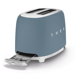Prăjitor de pâine SMEG 50's Style TSF01SBMEU, 950 W, 2 felii, 6 niveluri, Tava pentru firimituri, Cablu integrat, Oțel inoxidabil, Albastru furtunos