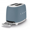 Prăjitor de pâine SMEG 50's Style TSF01SBMEU, 950 W, 2 felii, 6 niveluri, Tava pentru firimituri, Cablu integrat, Oțel inoxidabil, Albastru furtunos