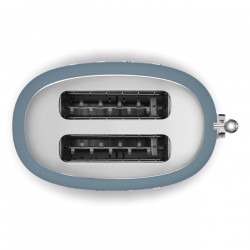 Prăjitor de pâine SMEG 50's Style TSF01SBMEU, 950 W, 2 felii, 6 niveluri, Tava pentru firimituri, Cablu integrat, Oțel inoxidabil, Albastru furtunos