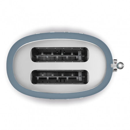Prăjitor de pâine SMEG 50's Style TSF01SBMEU, 950 W, 2 felii, 6 niveluri, Tava pentru firimituri, Cablu integrat, Oțel inoxidabil, Albastru furtunos