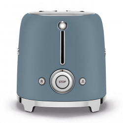 Prăjitor de pâine SMEG 50's Style TSF01SBMEU, 950 W, 2 felii, 6 niveluri, Tava pentru firimituri, Cablu integrat, Oțel inoxidabil, Albastru furtunos