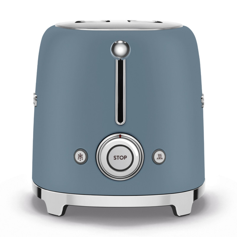 Prăjitor de pâine SMEG 50's Style TSF01SBMEU, 950 W, 2 felii, 6 niveluri, Tava pentru firimituri, Cablu integrat, Oțel inoxidabil, Albastru furtunos