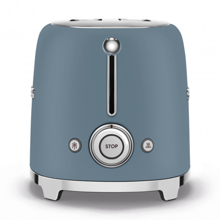 Prăjitor de pâine SMEG 50's Style TSF01SBMEU, 950 W, 2 felii, 6 niveluri, Tava pentru firimituri, Cablu integrat, Oțel inoxidabil, Albastru furtunos