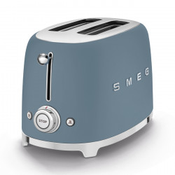 Prăjitor de pâine SMEG 50's Style TSF01SBMEU, 950 W, 2 felii, 6 niveluri, Tava pentru firimituri, Cablu integrat, Oțel inoxidabil, Albastru furtunos