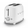 Prăjitor de pâine SMEG 50's Style TSF01WHMEU, 950 W, 2 felii, 6 niveluri, Tava pentru firimituri, Cablu integrat, Oțel inoxidabil, Alb mat