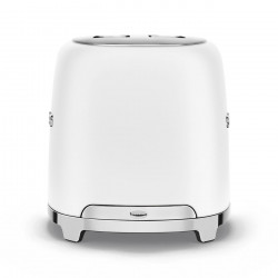 Prăjitor de pâine SMEG 50's Style TSF01WHMEU, 950 W, 2 felii, 6 niveluri, Tava pentru firimituri, Cablu integrat, Oțel inoxidabil, Alb mat