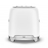 Prăjitor de pâine SMEG 50's Style TSF01WHMEU, 950 W, 2 felii, 6 niveluri, Tava pentru firimituri, Cablu integrat, Oțel inoxidabil, Alb mat