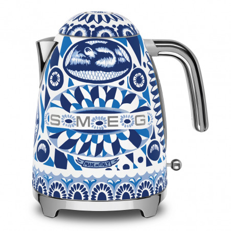 Ceainic electric SMEG Dolce & Gabbana KLF03DGBEU, 2400 W, 1,7 l, bază rotativă la 360°, finisaj lucios, albastru mediteranean