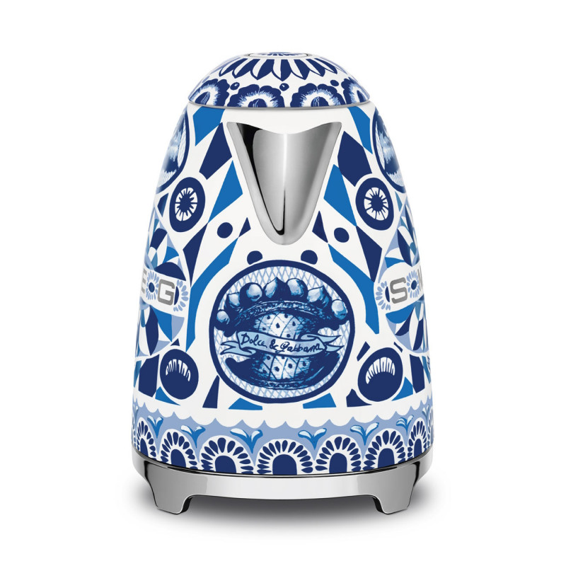 Ceainic electric SMEG Dolce & Gabbana KLF03DGBEU, 2400 W, 1,7 l, bază rotativă la 360°, finisaj lucios, albastru mediteranean