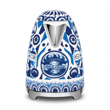 Ceainic electric SMEG Dolce & Gabbana KLF03DGBEU, 2400 W, 1,7 l, bază rotativă la 360°, finisaj lucios, albastru mediteranean