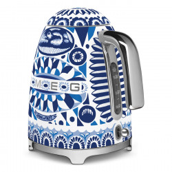 Ceainic electric SMEG Dolce & Gabbana KLF03DGBEU, 2400 W, 1,7 l, bază rotativă la 360°, finisaj lucios, albastru mediteranean