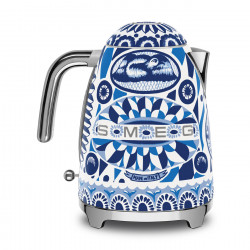 Ceainic electric SMEG Dolce & Gabbana KLF03DGBEU, 2400 W, 1,7 l, bază rotativă la 360°, finisaj lucios, albastru mediteranean