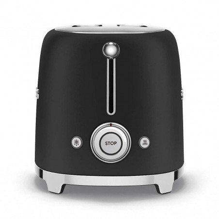 Prаjitor de pаine SMEG 50's Style TSF01BLMEU, 950 W, 2 felii, 6 trepte, Tava pentru firimituri, Cablu integrat, Otel inoxidabil, Negru mat