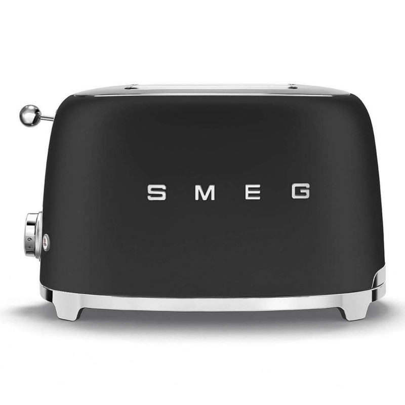 Prаjitor de pаine SMEG 50's Style TSF01BLMEU, 950 W, 2 felii, 6 trepte, Tava pentru firimituri, Cablu integrat, Otel inoxidabil, Negru mat