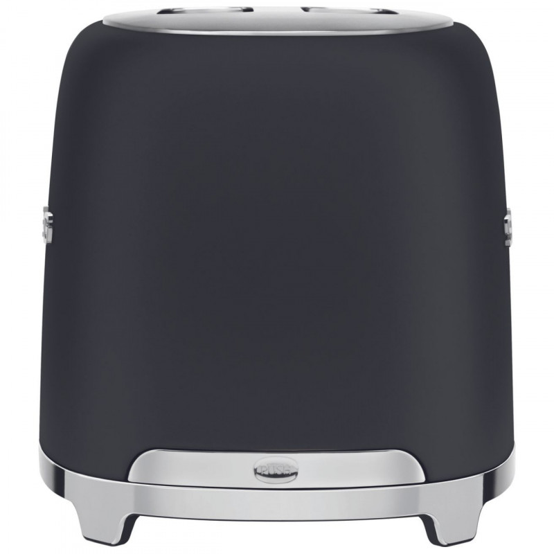 Prаjitor de pаine SMEG 50's Style TSF01BLMEU, 950 W, 2 felii, 6 trepte, Tava pentru firimituri, Cablu integrat, Otel inoxidabil, Negru mat
