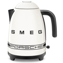 Ceainic electric SMEG Porsche KLF03PCWEU, 2400 W, 1,7 l, bază rotativă la 360°, finisaj lucios, alb