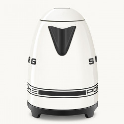 Ceainic electric SMEG Porsche KLF03PCWEU, 2400 W, 1,7 l, bază rotativă la 360°, finisaj lucios, alb