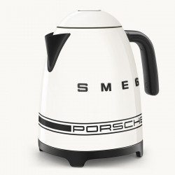 Ceainic electric SMEG Porsche KLF03PCWEU, 2400 W, 1,7 l, bază rotativă la 360°, finisaj lucios, alb
