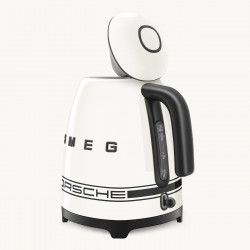 Ceainic electric SMEG Porsche KLF03PCWEU, 2400 W, 1,7 l, bază rotativă la 360°, finisaj lucios, alb
