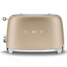 Prăjitor de pâine SMEG 50's Style TSF01CHMEU, 950 W, 2 felii, 6 niveluri, Tava pentru firimituri, Cablu integrat, Oțel inoxidabil, Culoare șampanie