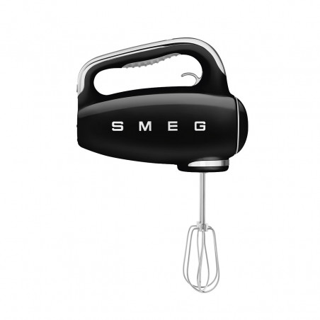 Mixer manual SMEG 50's Style HMF01BLEU, 250 W, 9 viteze, funcție Turbo, afișaj LED ascuns, cronometru, accesorii, negru