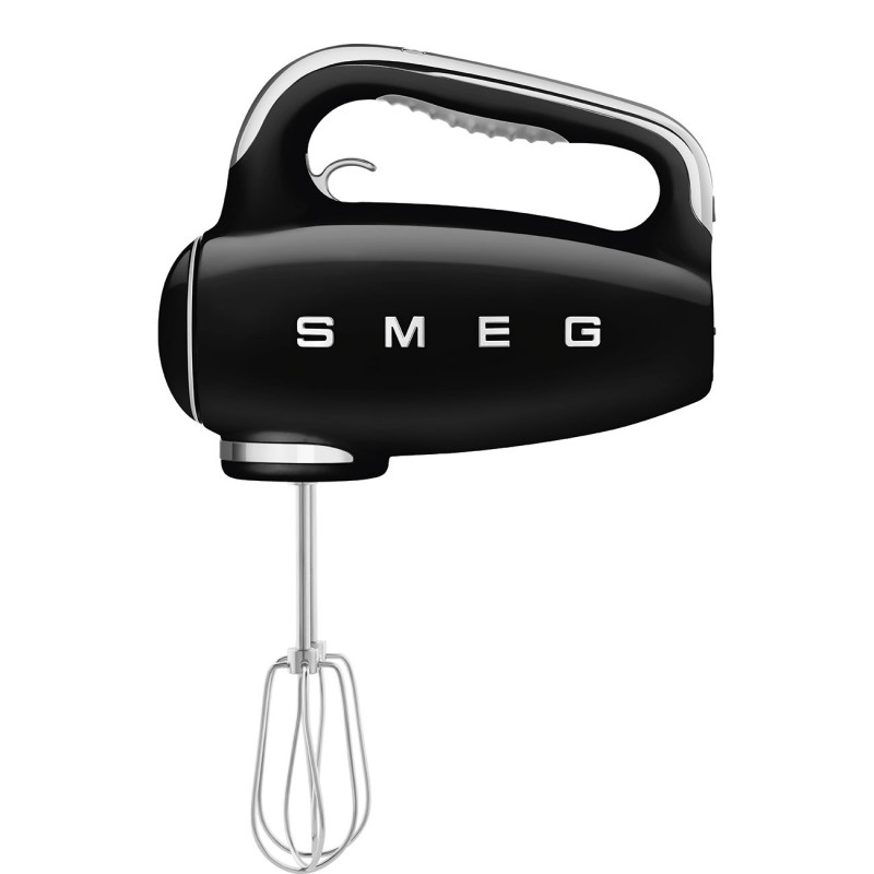 Mixer manual SMEG 50's Style HMF01BLEU, 250 W, 9 viteze, funcție Turbo, afișaj LED ascuns, cronometru, accesorii, negru