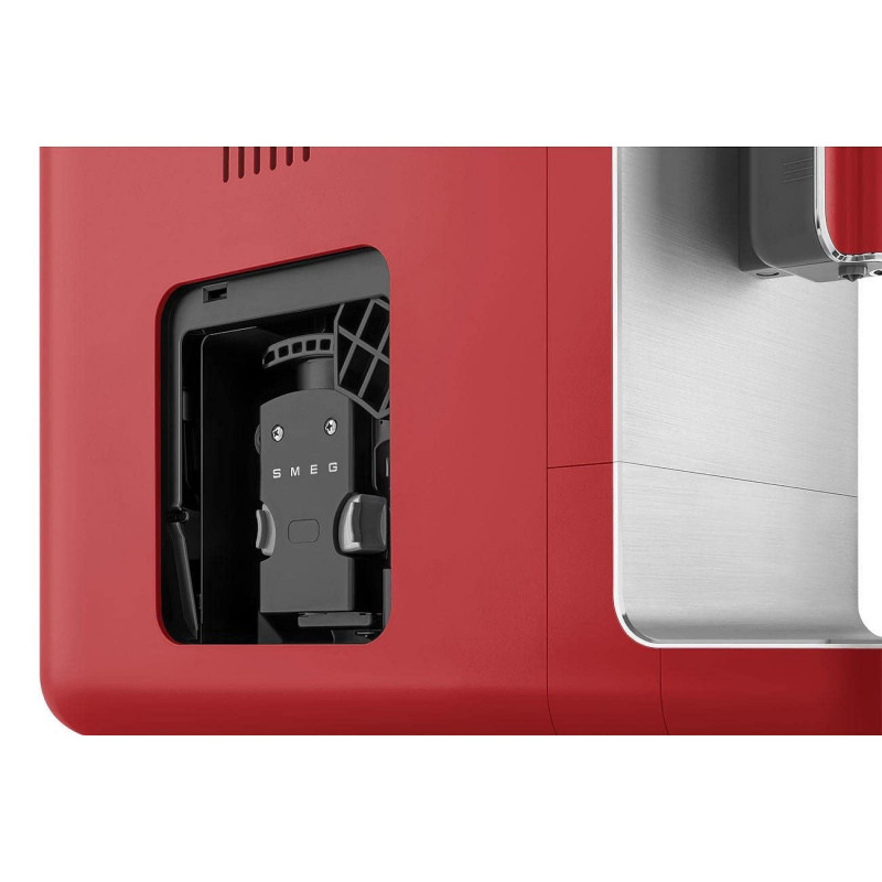 Mașină de espresso SMEG Collezione BCC01RDMEU, 1350 W, 19 bar, 1,4 l, 8 funcții, râșniță încorporată, roșu